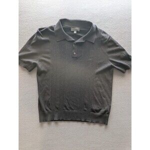 PREMISE Men's Black Short Sleeve Polo Shirt Cotton Modal Blend Size L/G